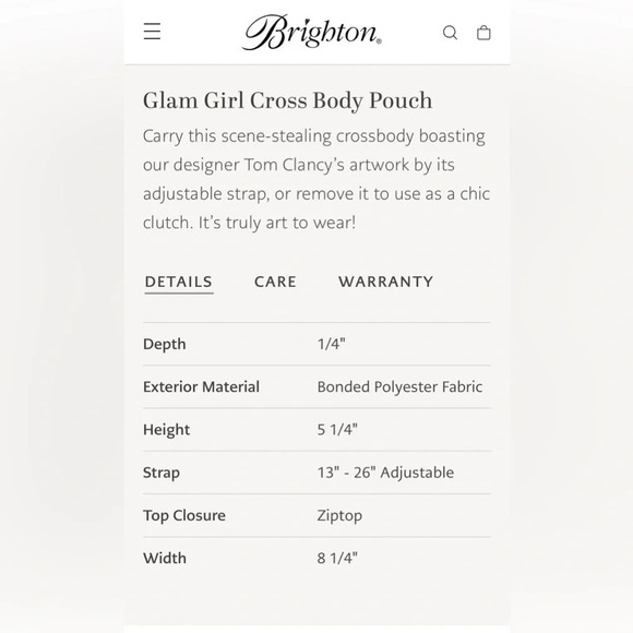 BRIGHTON x TOM CLANCY Glam Girl Crossbody‎ Pouch - Picture 7 of 8